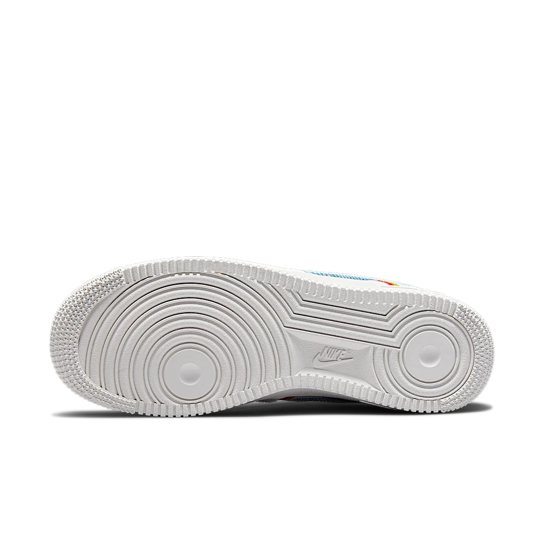 Nike Air Force 1 Low Sail Denim Swoosh, Sail/Light Armory Blue-Chili Red (DJ4655-133)