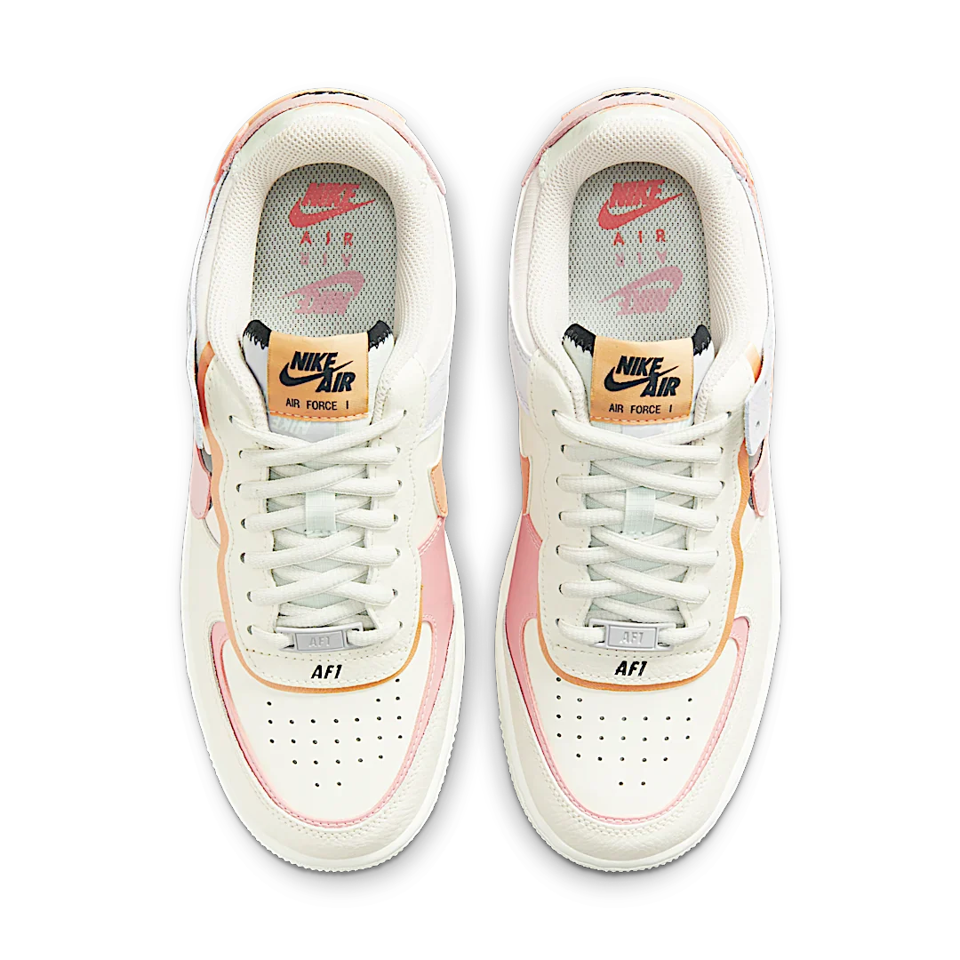 Nike Air Force 1 Low Shadow Sail Pink Glaze, Sail/Orange Chalk/Dark Obsidian/Pink Glaze (CI0919-111)