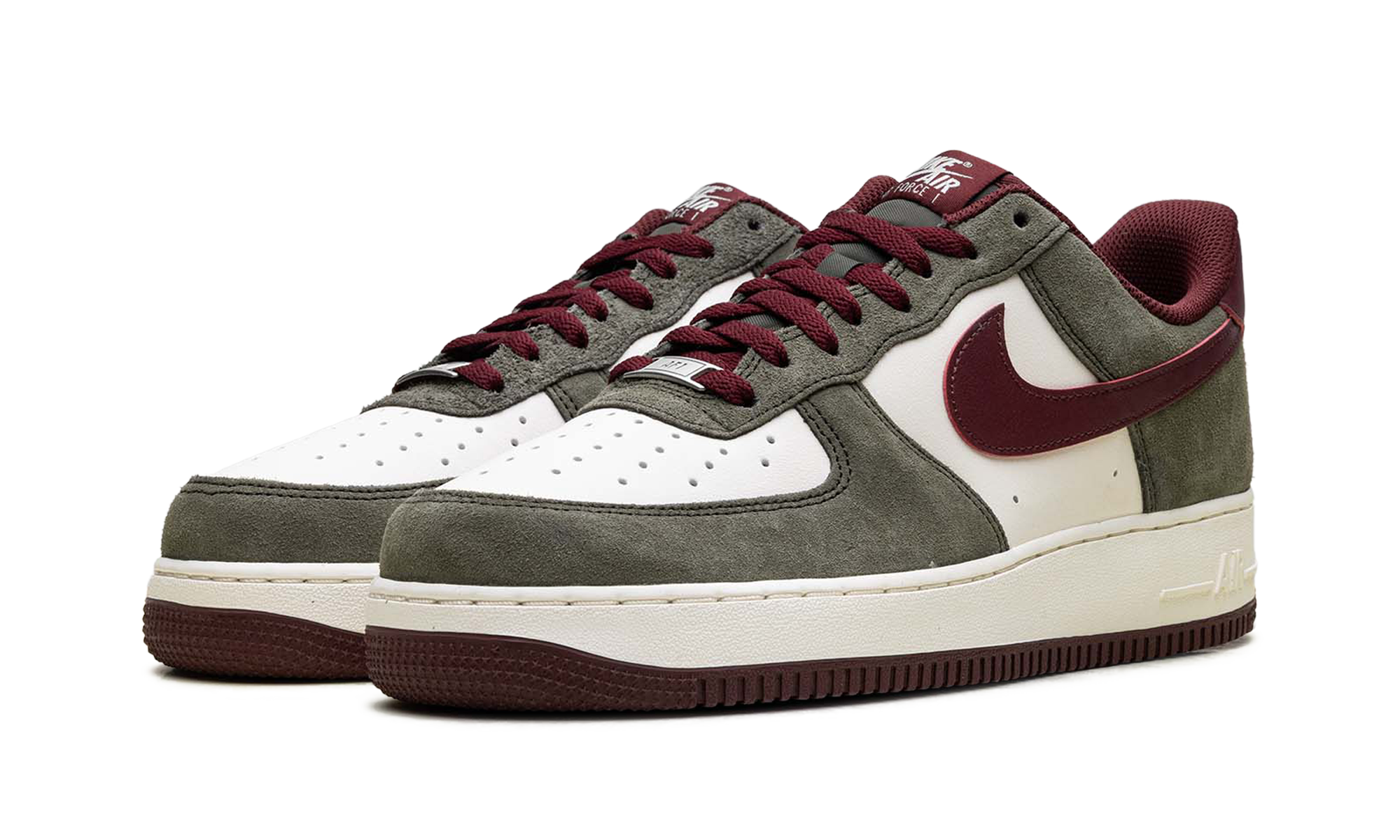 Nike Air Force 1 Low '07 LV8 Cargo Khaki Pale Ivory Dark Team Red