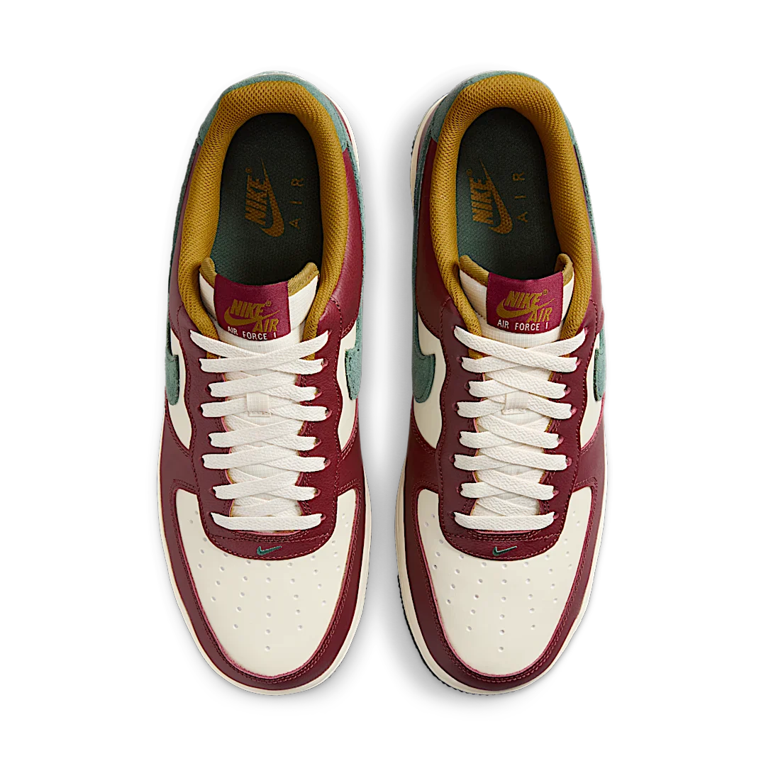 Nike Air Force 1 Low '07 LV8 Dark Team Red Vintage Green, Coconut Milk/Dark Team Red/Bronzine/Vintage Green (HQ3612-113)