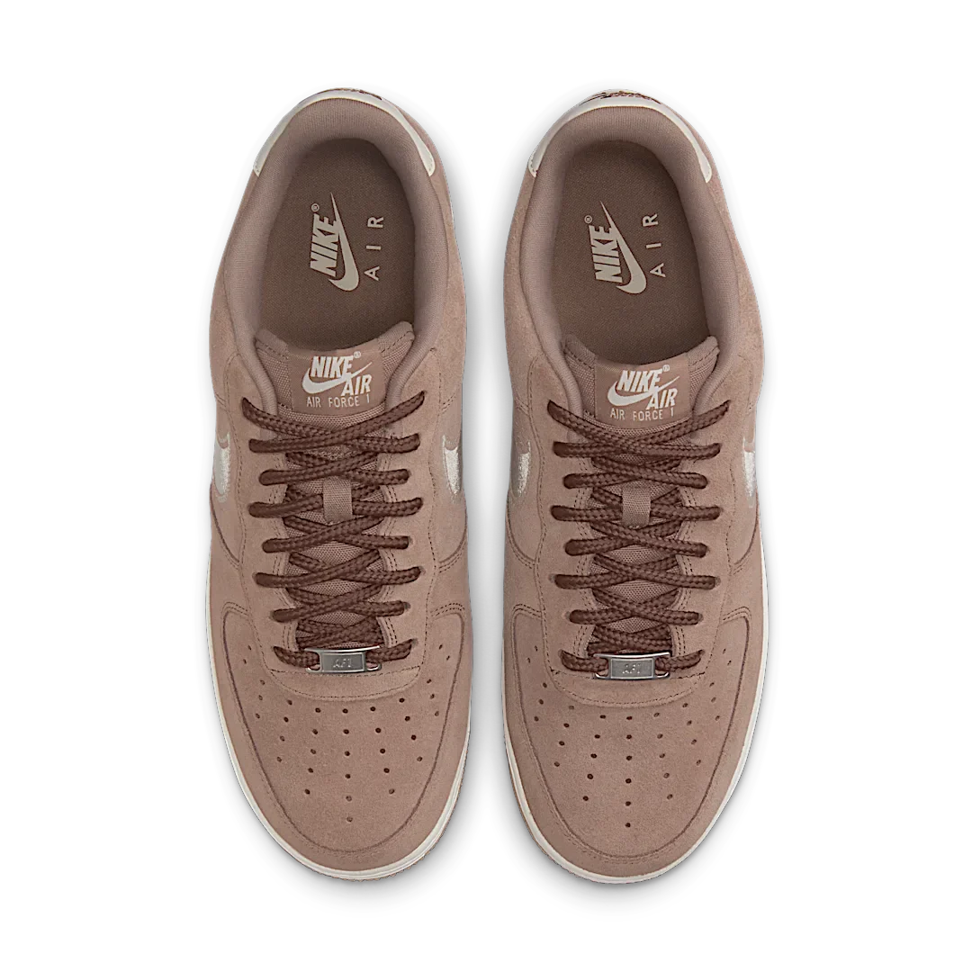 Nike Air Force 1 Low '07 LV8 Mink Brown Embroidered Swoosh, Mink Brown/Sail (HJ4465-200)