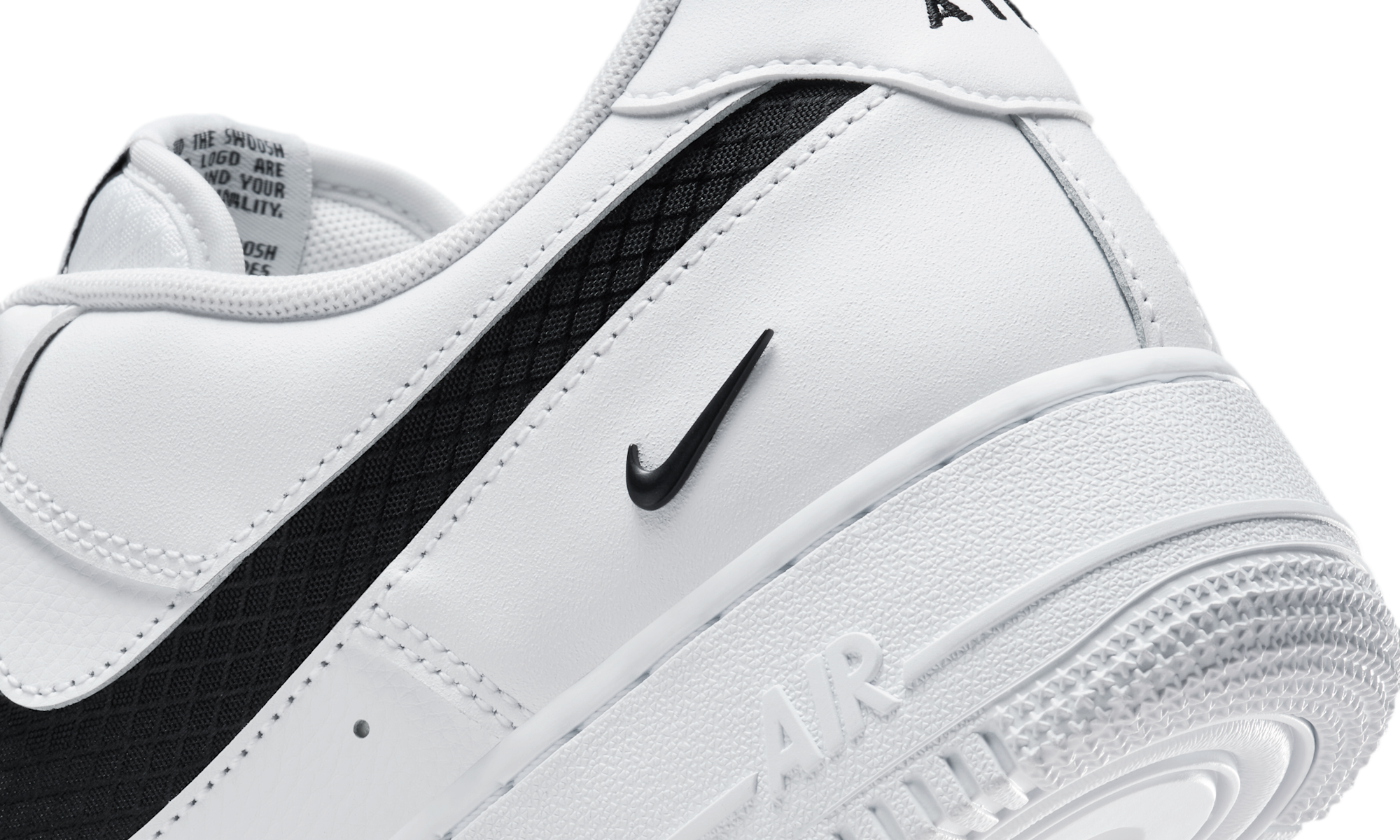 Nike Air Force 1Nylon Swoosh Black White