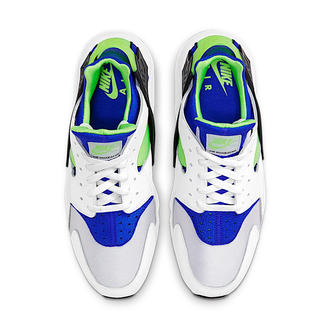 Nike Air Huarache Scream Green (2021), White/Scream Green-Royal Blue-Black (DD1068-100)