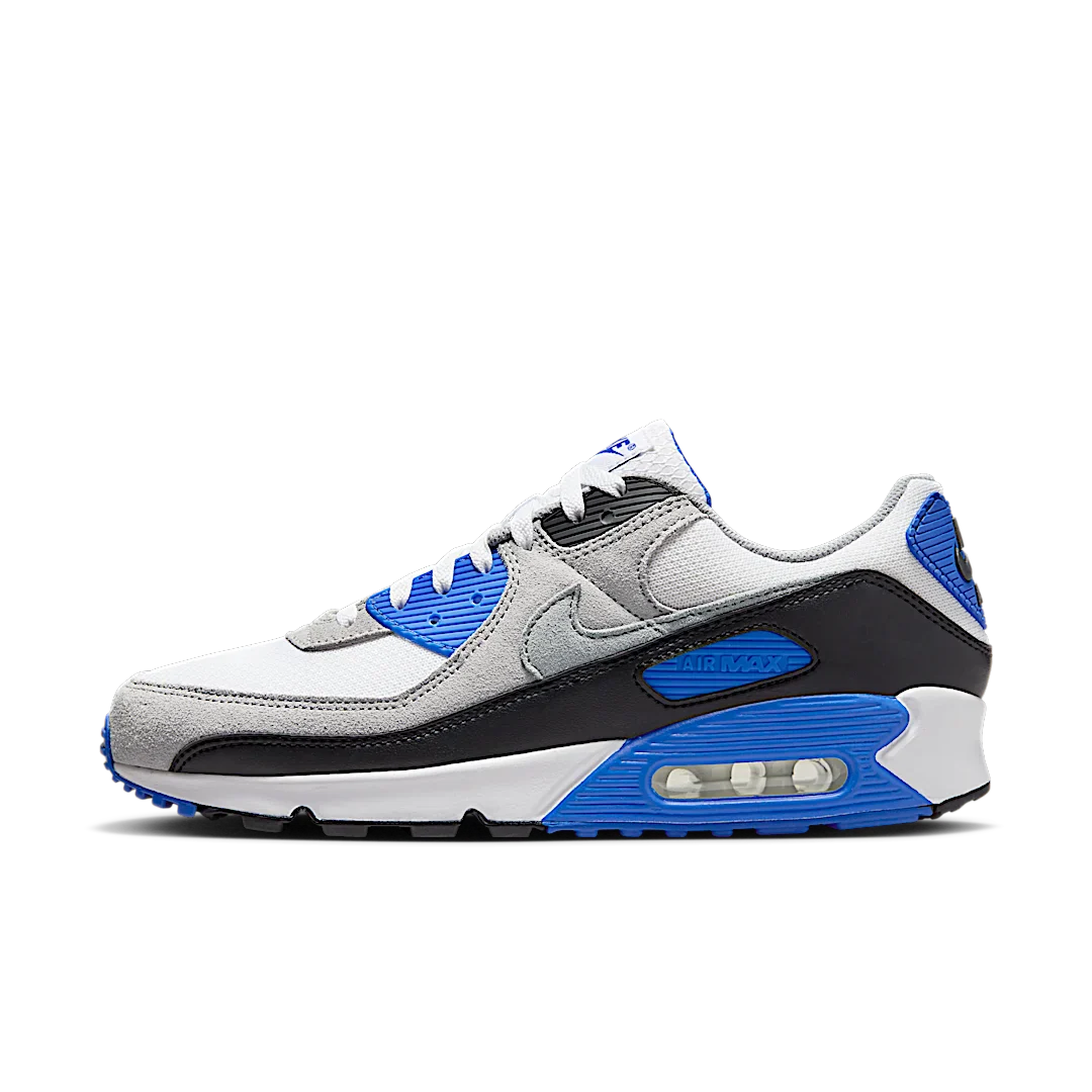 Nike Air Max 90 Hyper Royal, White/Light Smoke Grey/Black/Particle Grey (DM0029-112)