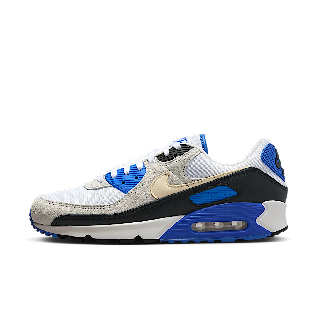 Nike Air Max 90 Khaki Racer Blue, White/Khaki/Racer Blue/Black (HF3449-100)