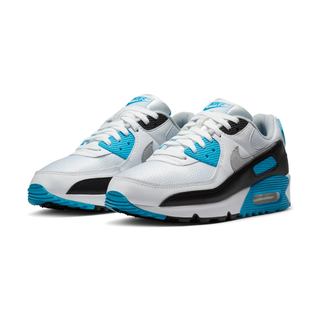 Nike Air Max 90 Laser Blue (2020), White/Black-Grey Fog-Laser Blue (CJ6779-100)