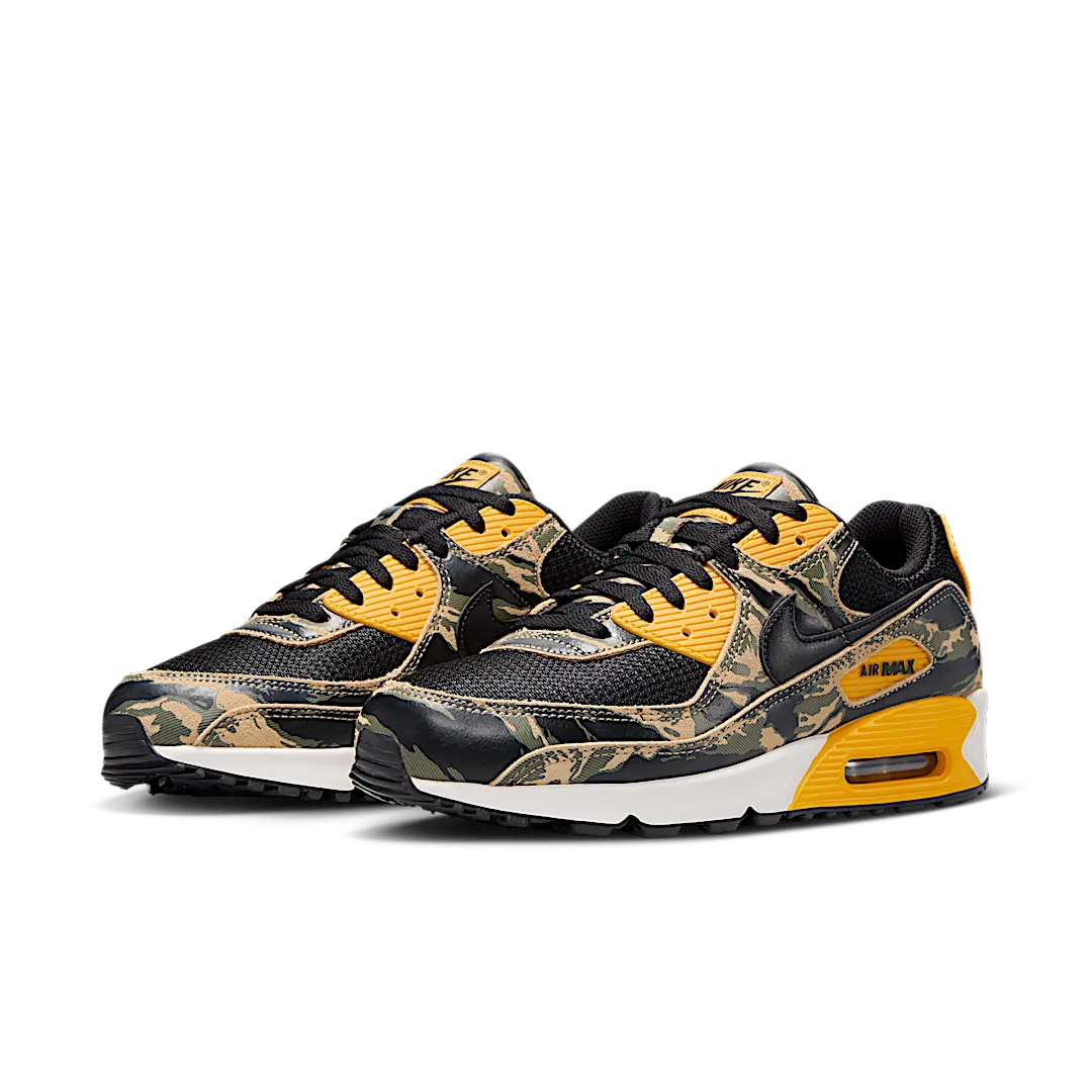 Nike Air Max 90 Premium Black University Gold Camo, Black/University Gold/Parachute Beige/Black (IF1721-001)