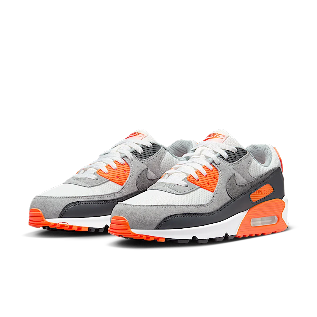 Nike Air Max 90 Summit White Safety Orange Dark Smoke Grey Smoke Grey