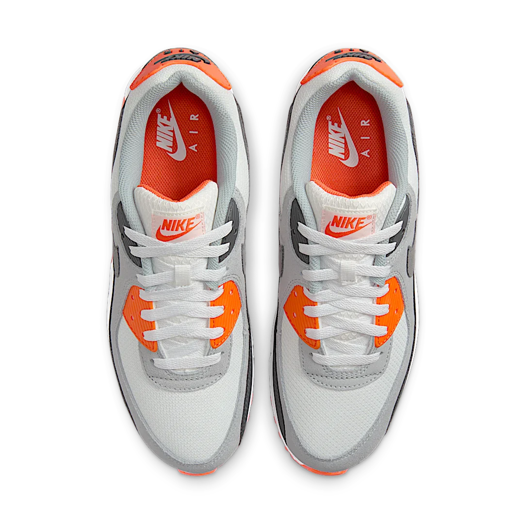 Nike Air Max 90 Summit White Safety Orange Dark Smoke Grey Smoke Grey