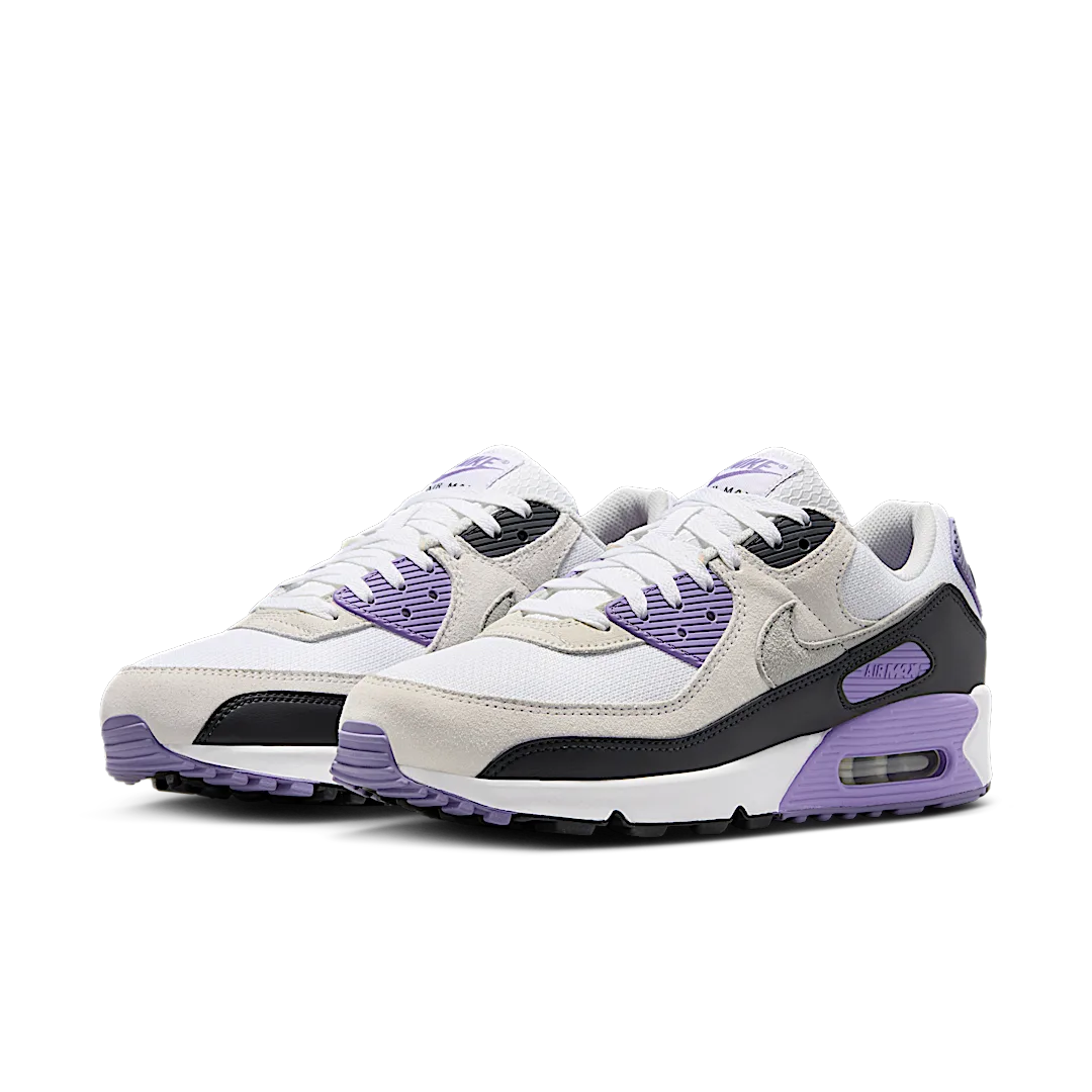 Nike Air Max 90 White Dusty Amethyst Photon Dust Light Smoke Grey, White/Dusty Amethyst/Photon Dust/Light Smoke Grey (DM0029-114)