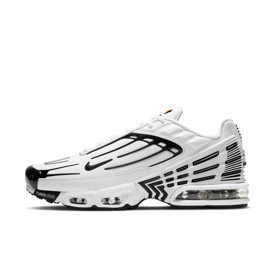 Nike Air Max Plus 3 Leather White Black, White/Black/White/Chile Red (CK6716-100)