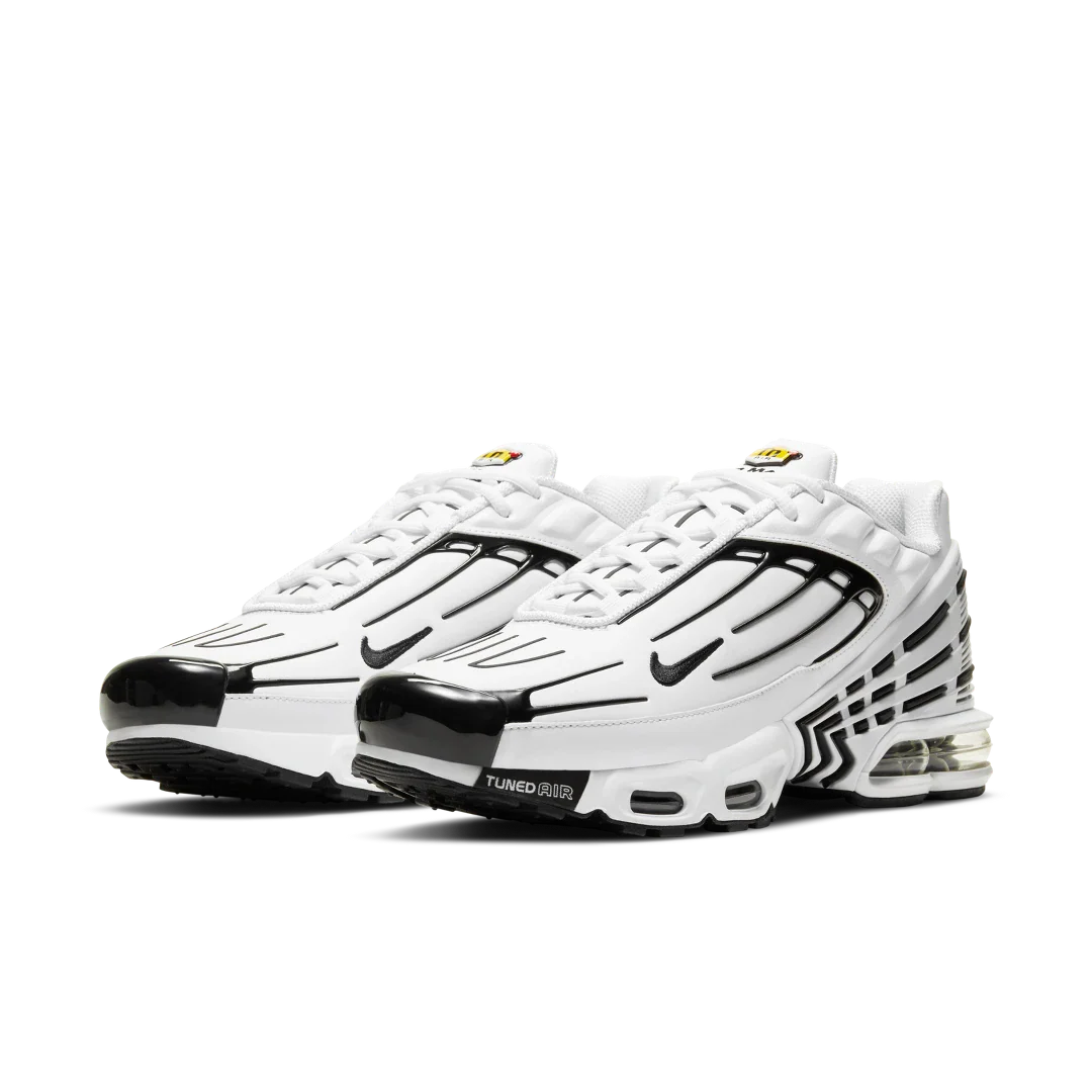 Nike Air Max Plus 3 Leather White Black, White/Black/White/Chile Red (CK6716-100)