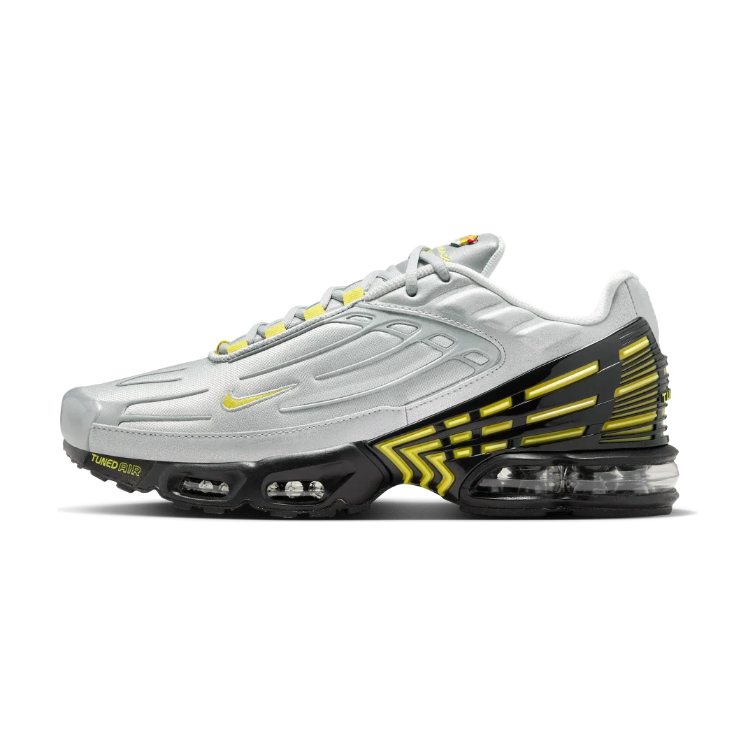 Nike Air Max Plus 3 Metallic Silver Opti Yellow, Metallic Silver/Light Smoke Grey/Obsidian/Opti Yellow (FZ4623-001)