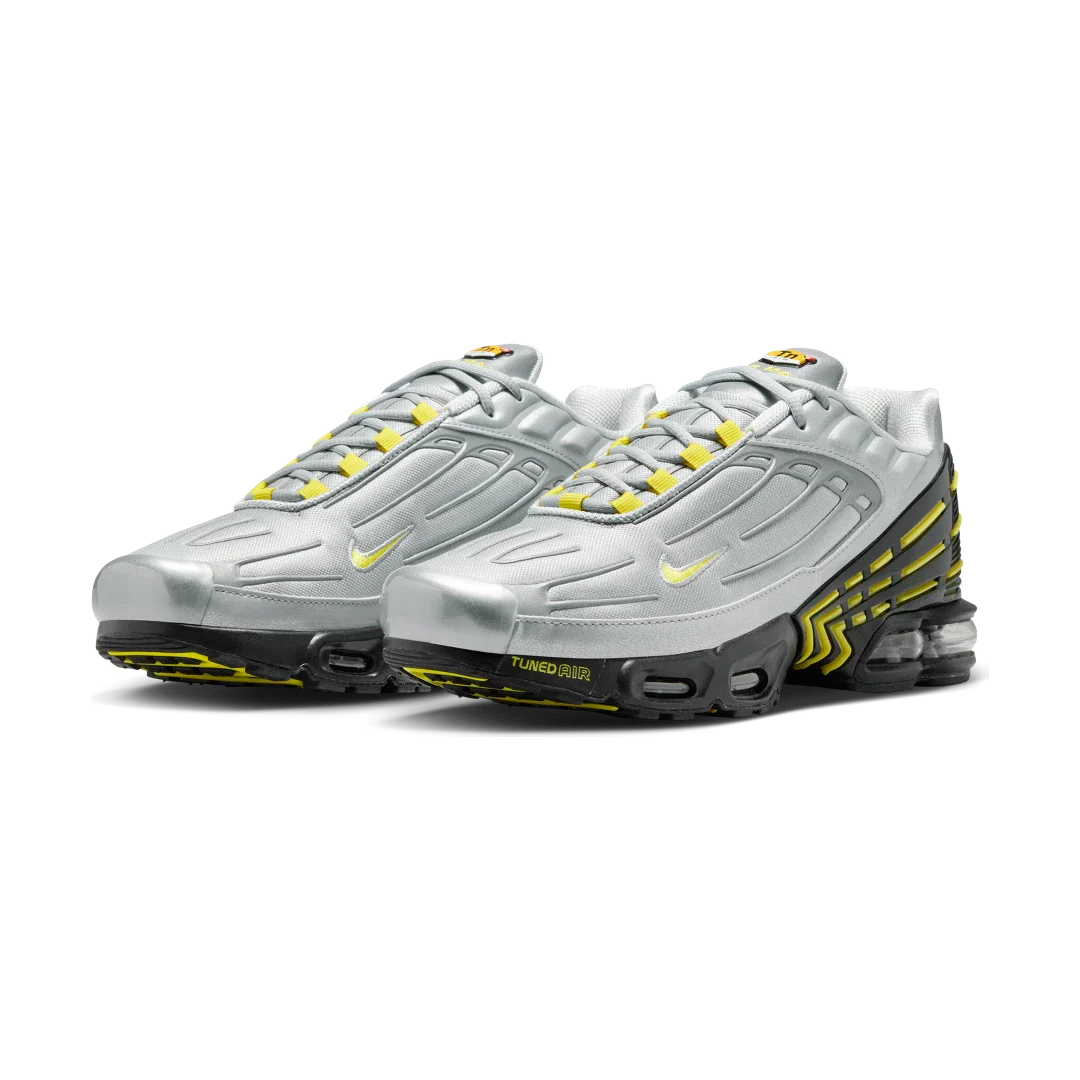 Nike Air Max Plus 3 Metallic Silver Opti Yellow, Metallic Silver/Light Smoke Grey/Obsidian/Opti Yellow (FZ4623-001)