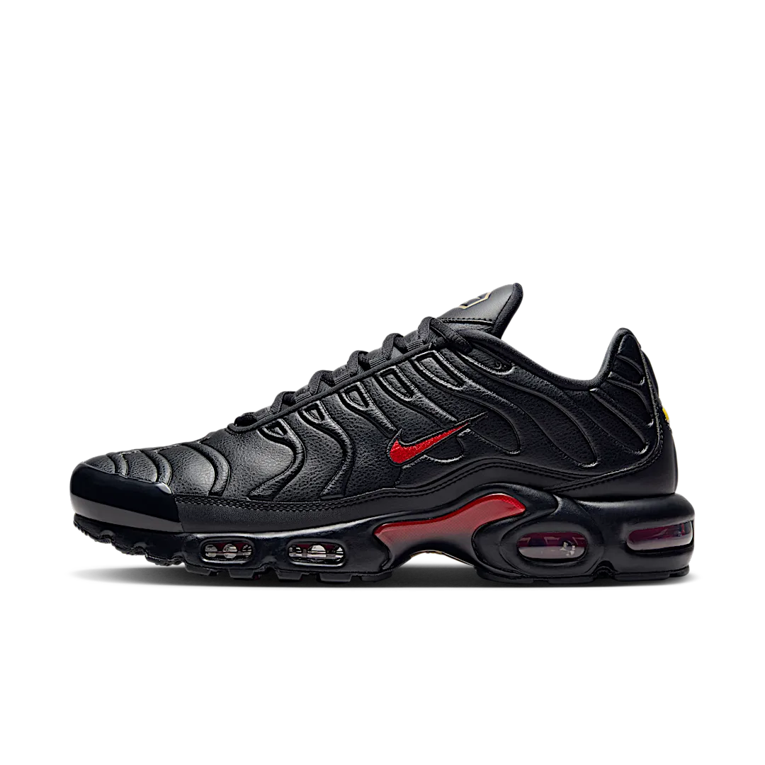 Nike Air Max Plus Premium Bred, Black/Black/Metallic Gold/University Red (FZ3038-001)