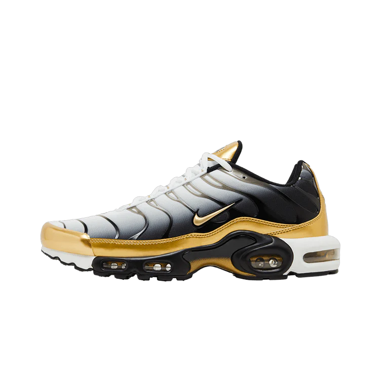 Nike Air Max Plus Premium Footlocker 50th Anniversary, White/Metallic Gold/Black (HM0352-100)