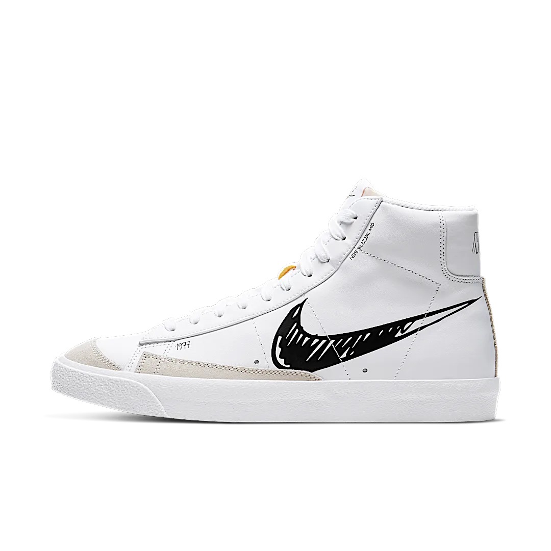 Nike Blazer Mid 77 Sketch White Black, Summit White/Black-Sail (CW7580-101)