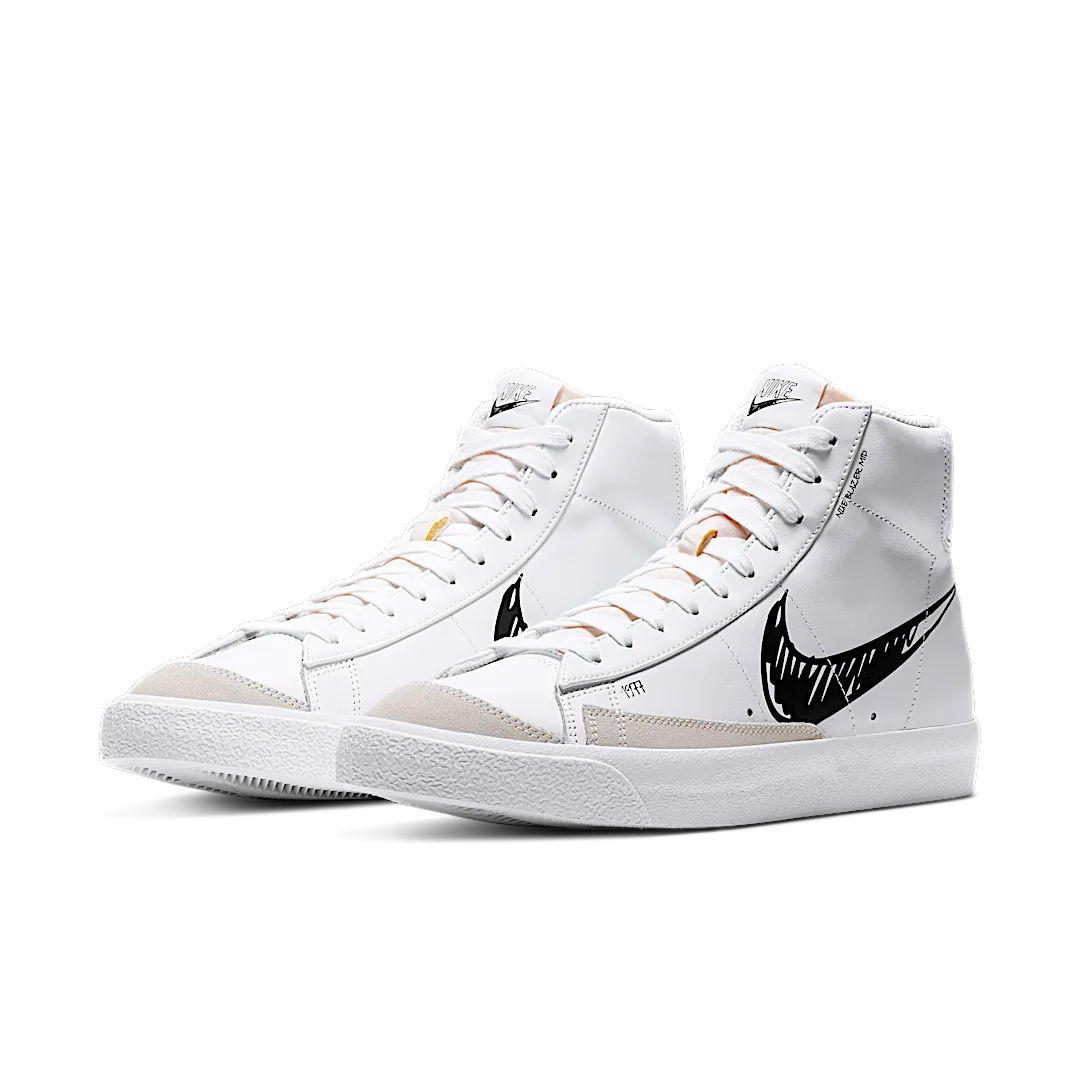 Nike Blazer Mid 77 Sketch White Black, Summit White/Black-Sail (CW7580-101)