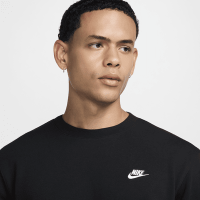Nike Club Men's French Terry Crew Black/Black/White