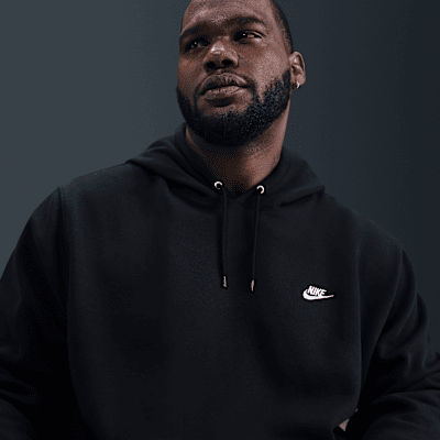 Nike Club Fleece Pullover Hoodie Black/White
