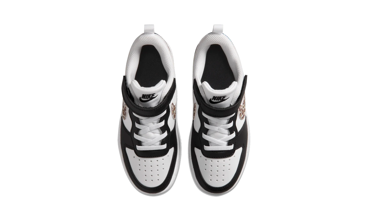 Nike Court Borough Low Black White Leopard Swoosh (PS)
