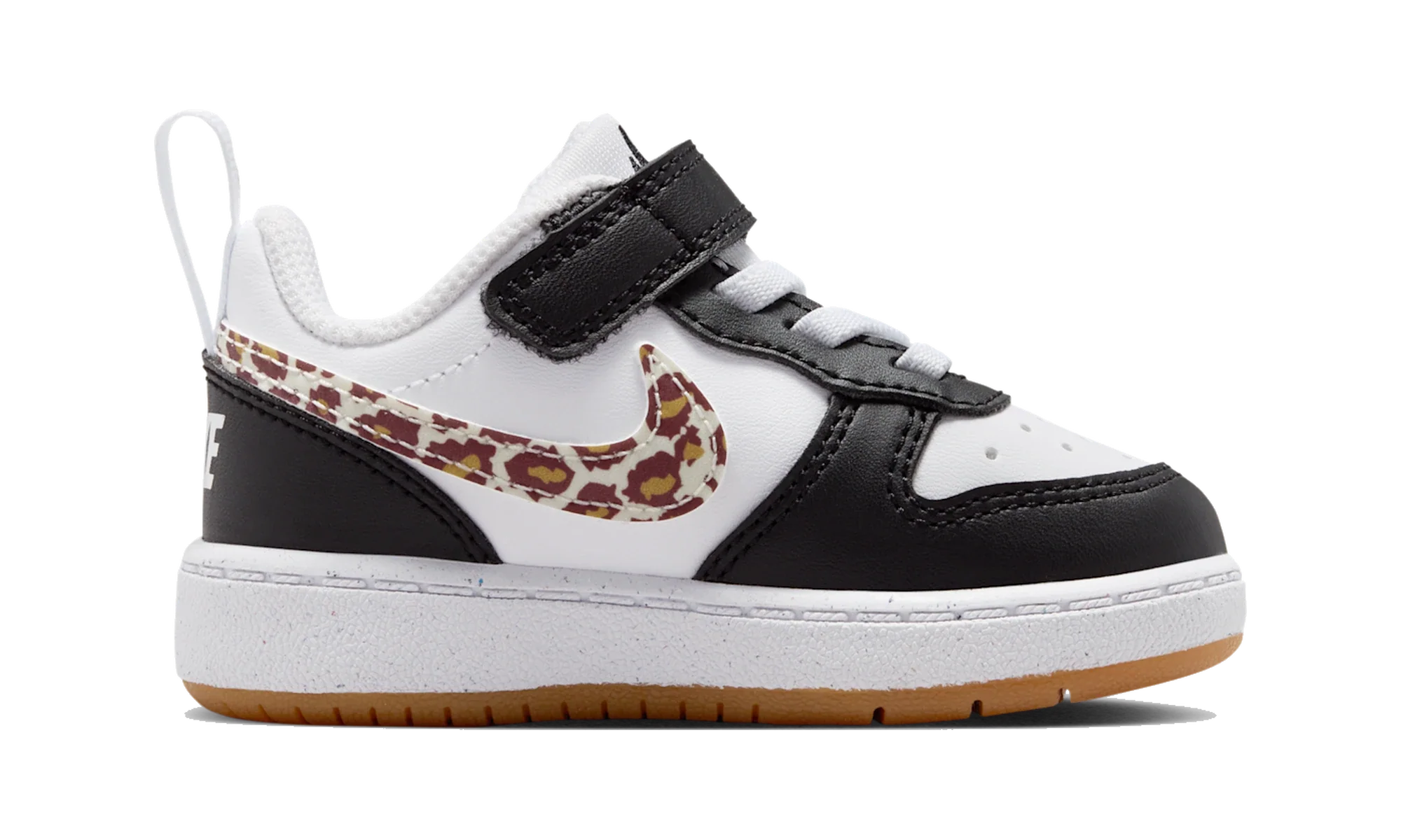 Nike Court Borough Low Black White Leopard Swoosh (TD)