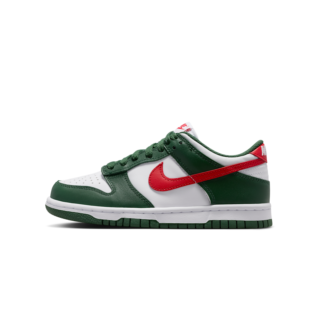 Nike Dunk Low Fir White University Red