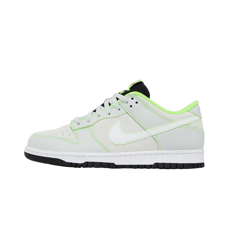 Nike Dunk Low University of Oregon PE (2023), Light Silver/White/Black/Electric Green (FQ7260-001)