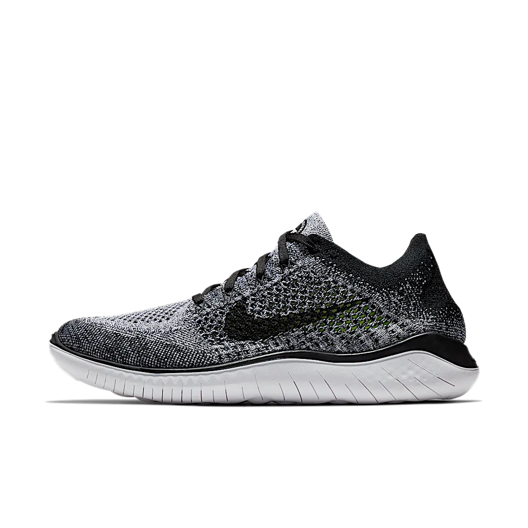 Nike Free RN Flyknit 2018 Black White Ombre, White/Black (942838-101)
