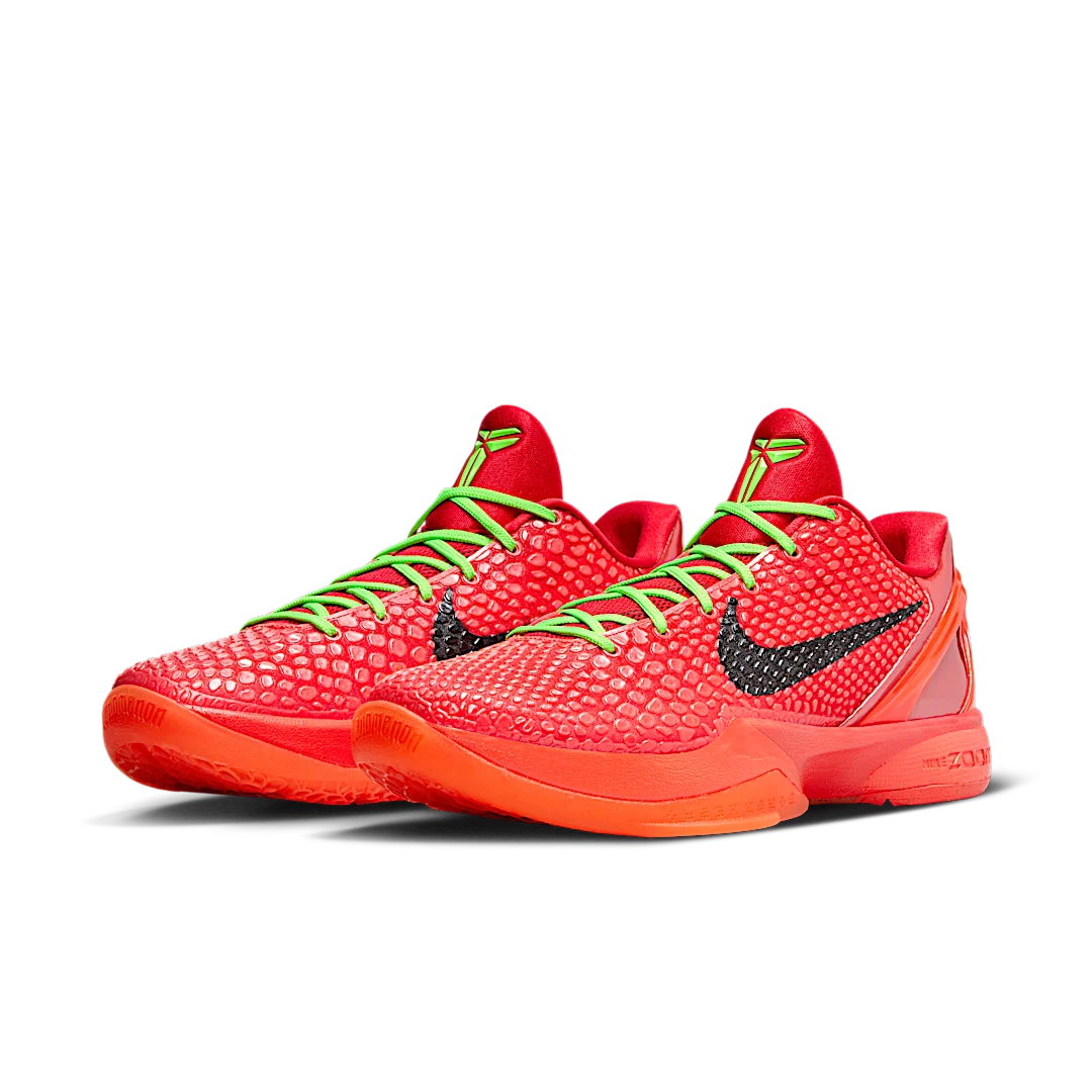 Nike Kobe 6 Protro Reverse Grinch, Bright Crimson/Black/Electric Green (FV4921-600 / FV9676-600)