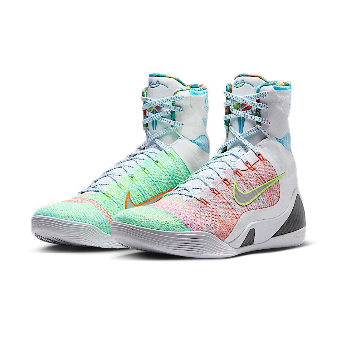 Nike Kobe 9 Elite Protro What The (2025), White/Reflective Silver-Chlorine Blue-Black (FZ7335-101)
