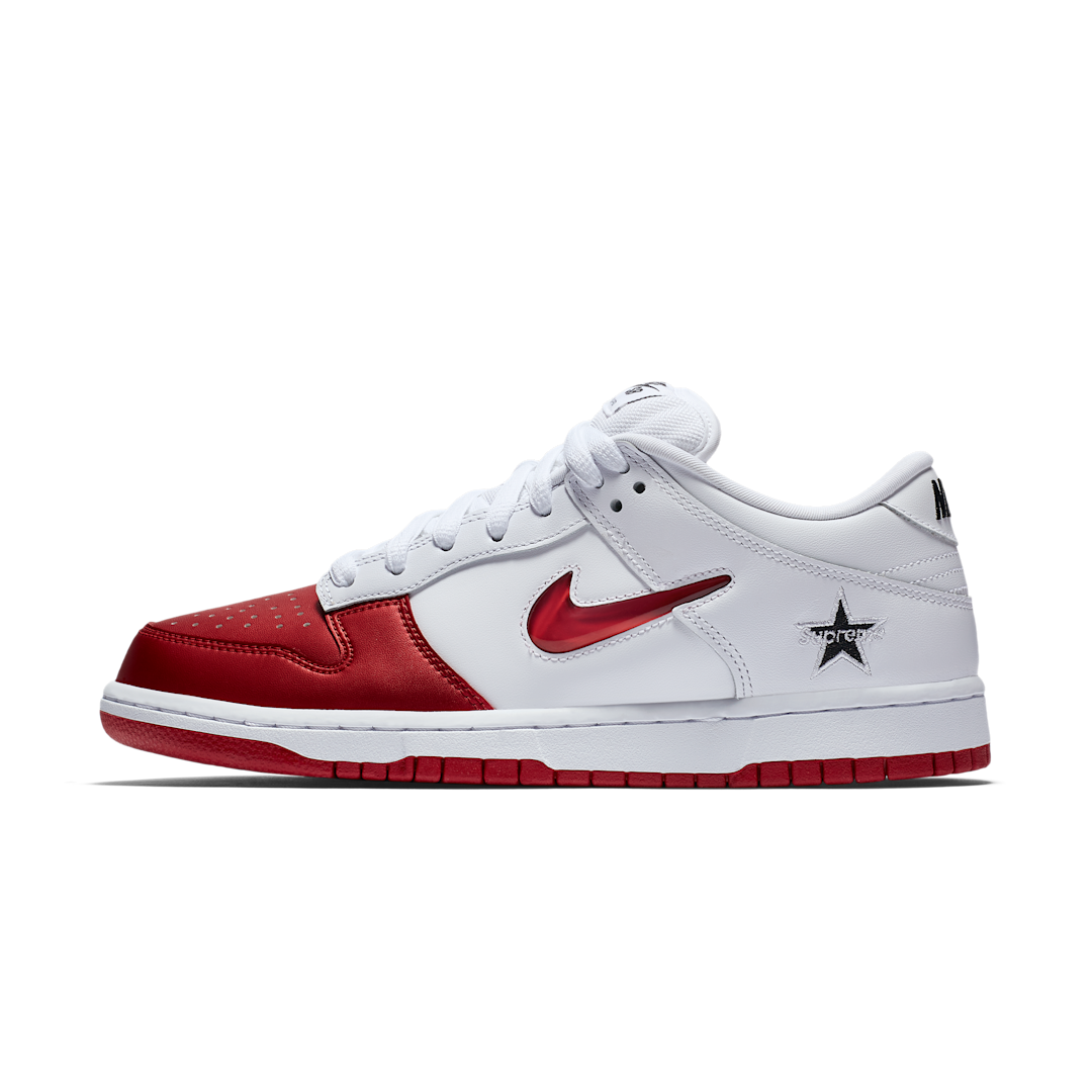 Nike SB Dunk Low Supreme Jewel Swoosh Red, Varsity Red/Varsity Red-White-Black (CK3480-600)