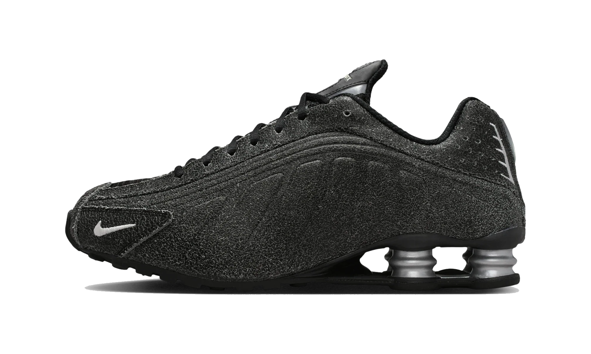 Nike Shox R4 Black Distressed Leather