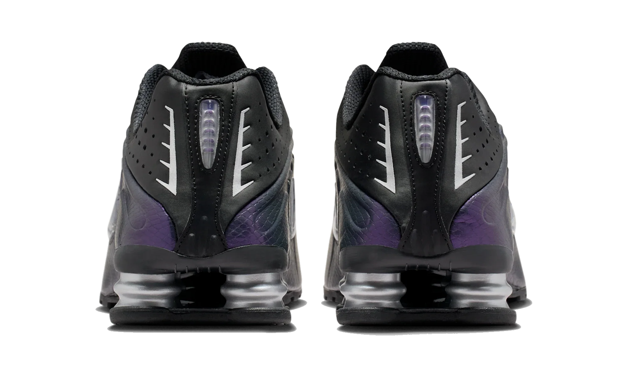 Nike Shox R4 Black Metallic Silver Purple Dynasty
