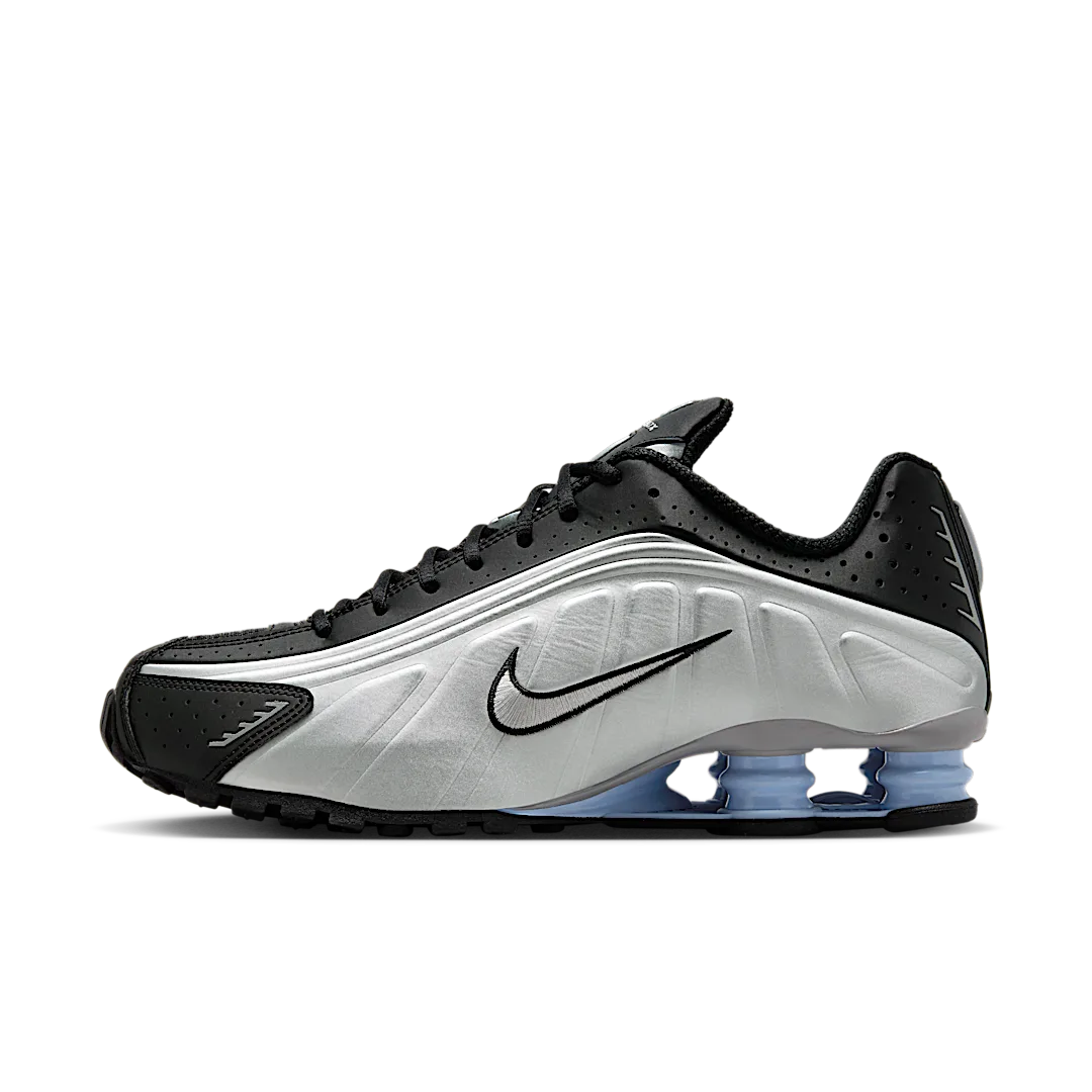 Nike Shox R4 Metallic Silver Black Psychic Blue, Metallic Silver/Black/Psychic Blue/Metallic Silver (HQ1988-004)