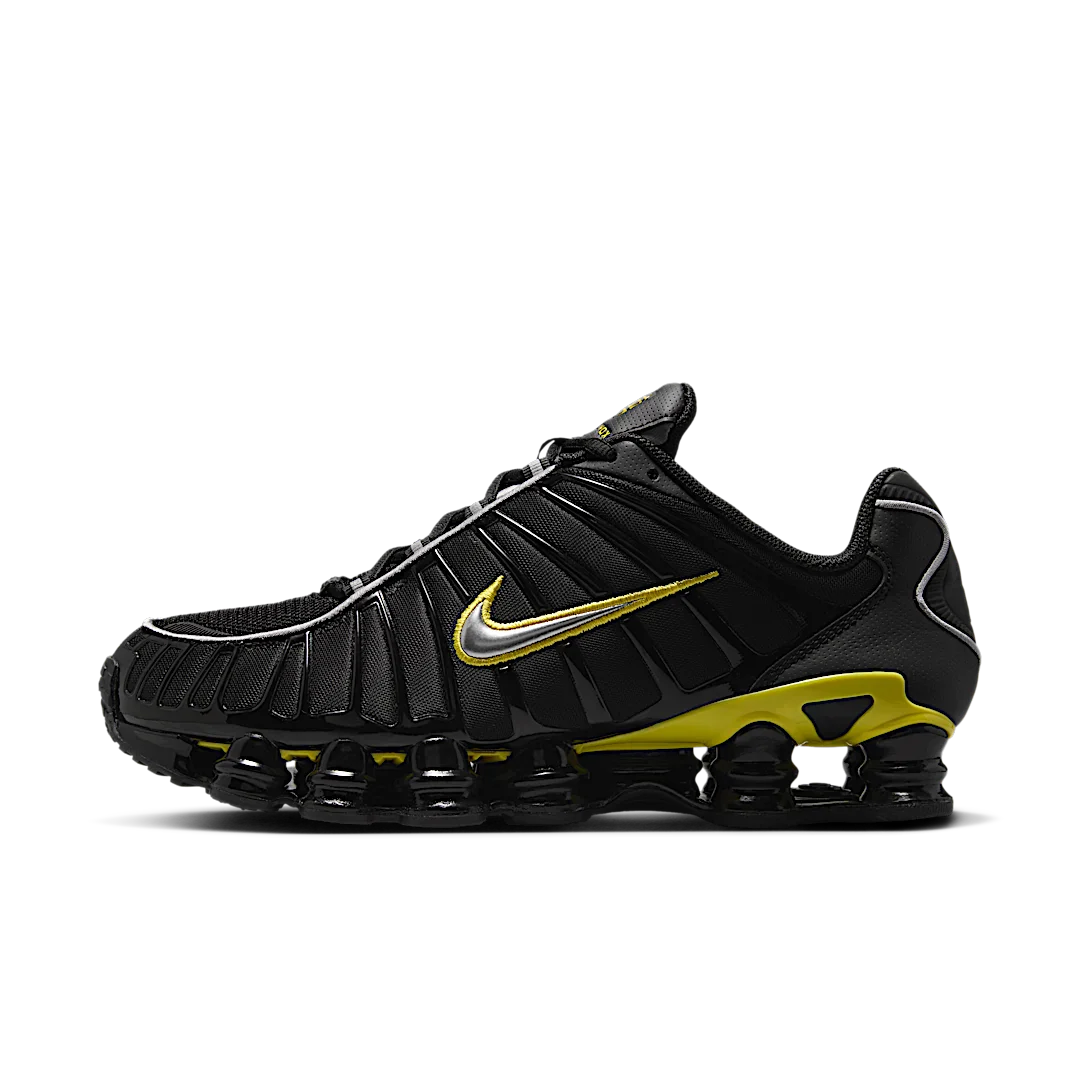 Nike Shox TL Black Dynamic Yellow Metallic Silver, Black/Dynamic Yellow-Metallic Silver (CN0151-002)