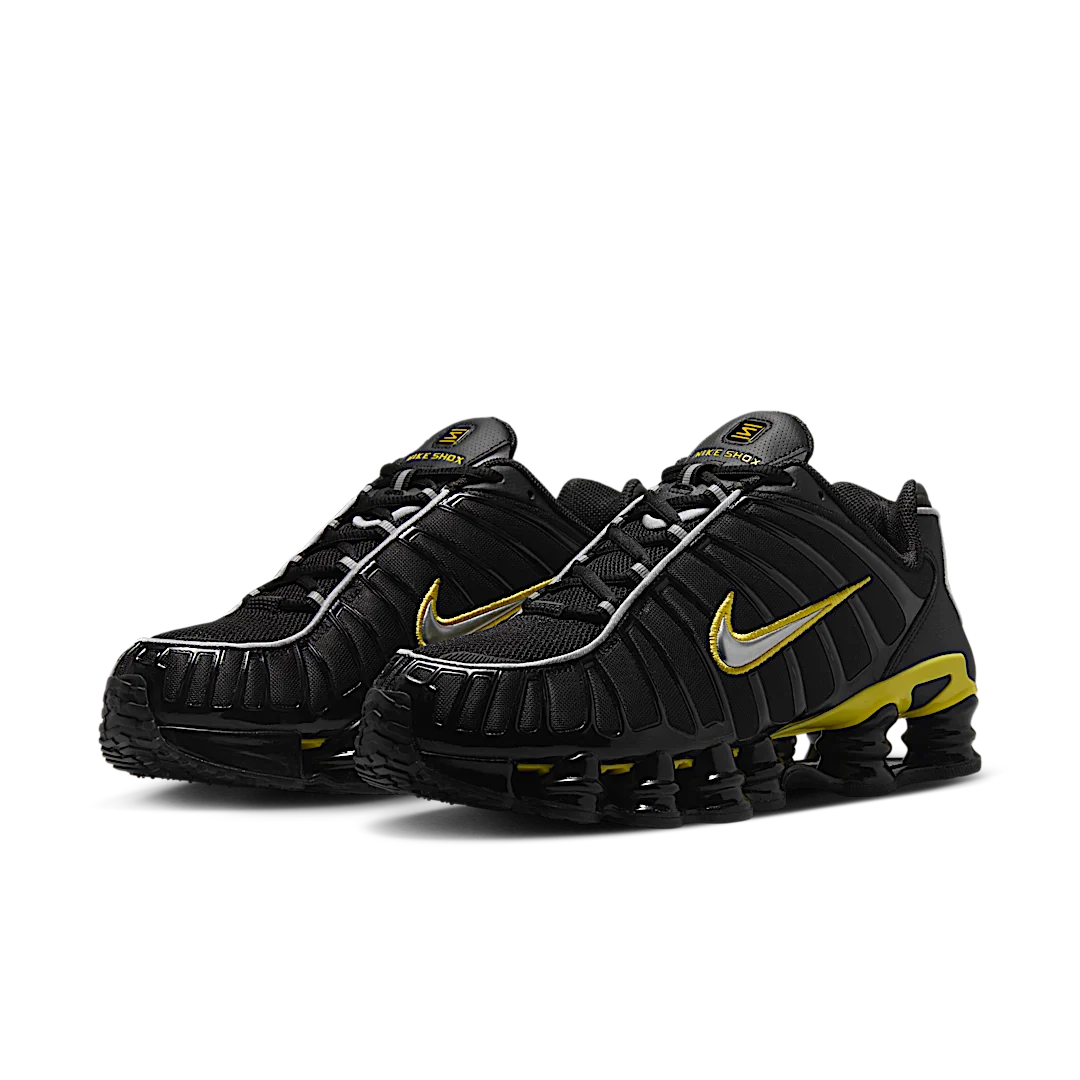 Nike Shox TL Black Dynamic Yellow Metallic Silver, Black/Dynamic Yellow-Metallic Silver (CN0151-002)