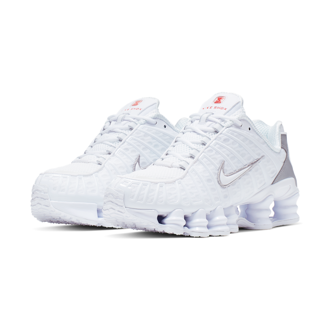Nike Shox TL White Silver, White/Metallic Silver/Max Orange (AR3566-100-23)