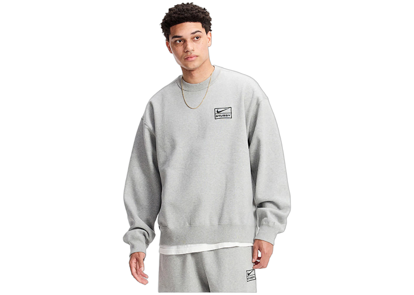 Nike x Stussy Crew Fleece Grey, Grey (DO9337-063)