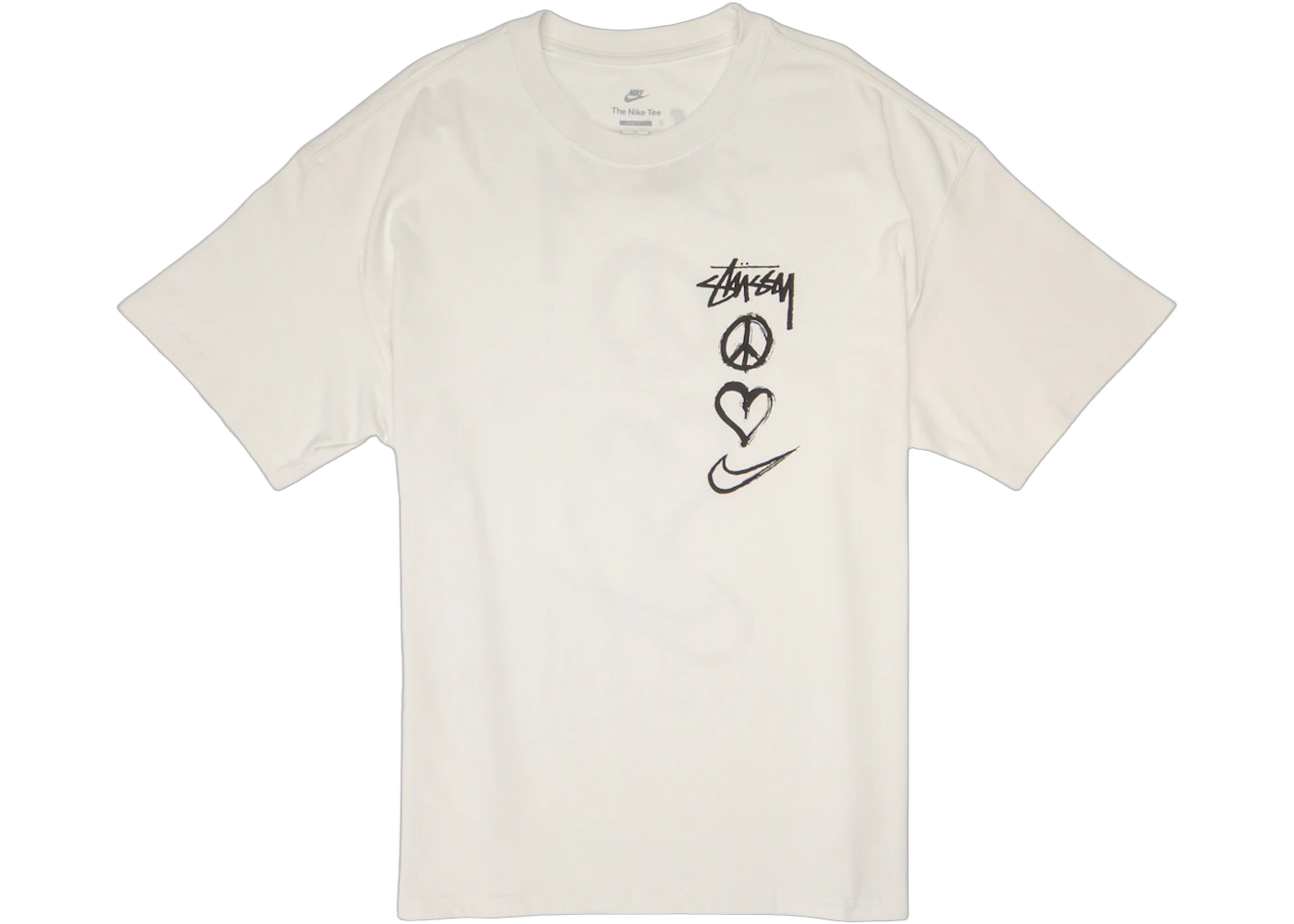 Nike x Stussy Peace, Love, Swoosh T-shirt (US Sizing) White, White/Black (DM4942-121)