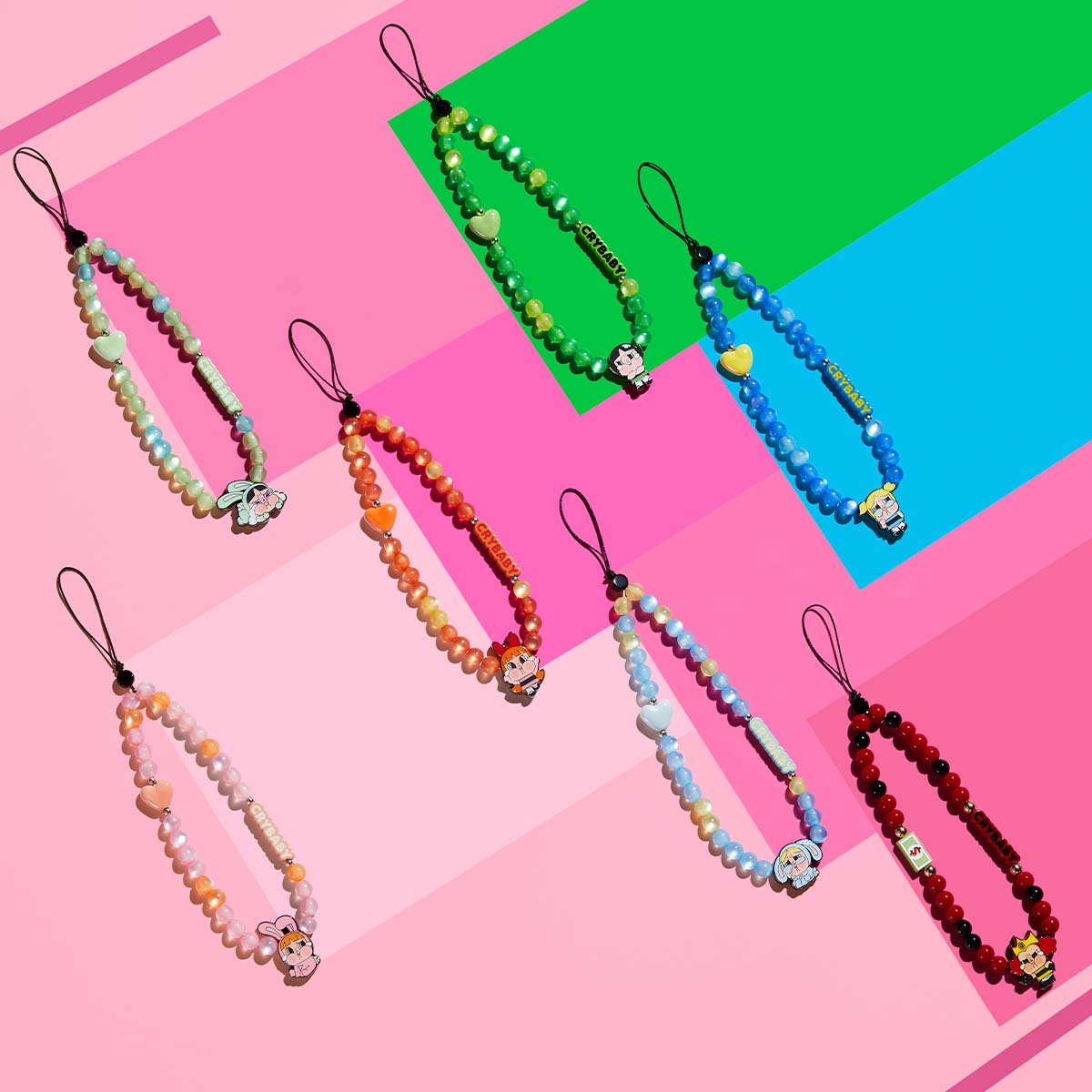 Pop Mart CRYBABY x Powerpuff Girls Series Phone Charm Blind Box