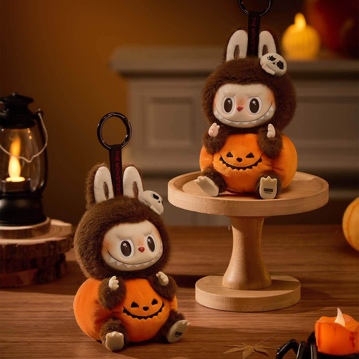 Pop Mart Labubu The Monsters Happy Halloween Party Series-Sitting Pumpkin Vinyl Plush Pendant