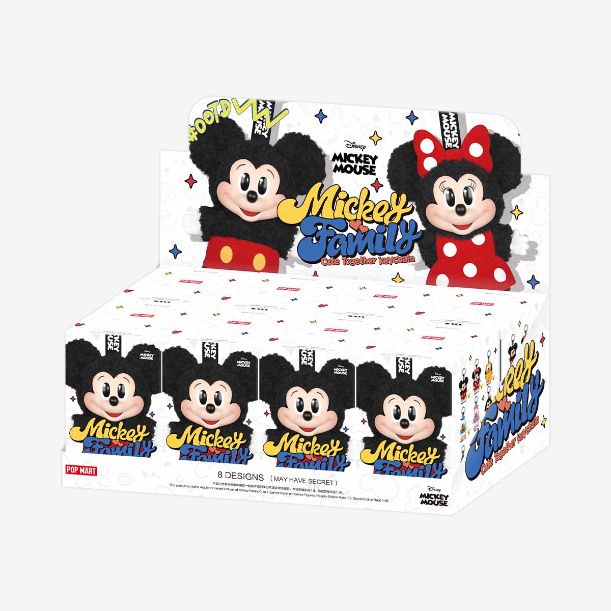 Pop Mart Disney Mickey Family Together Series Plush Keychain Sealed Case (8 Blind Box)