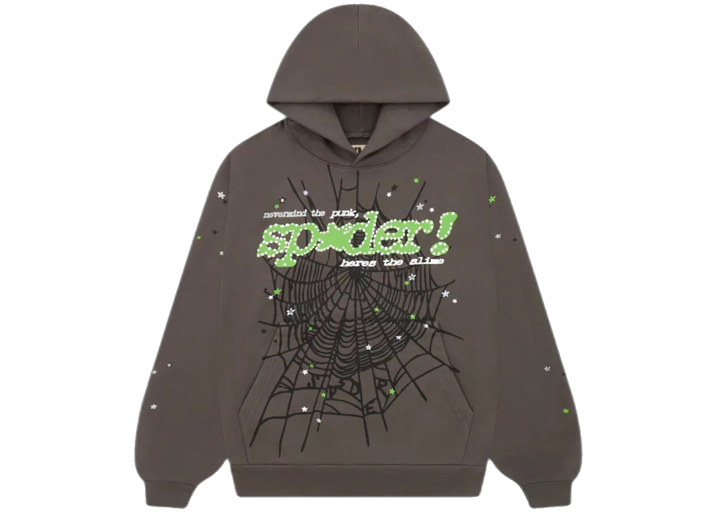 Sp5der Punk V2 Hoodie Slate Grey, Slate Grey (sp5der-punk-v2-hoodie-slate-grey)