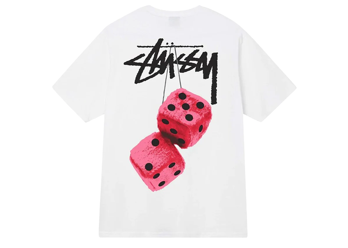 Stussy Fuzzy Dice Tee White