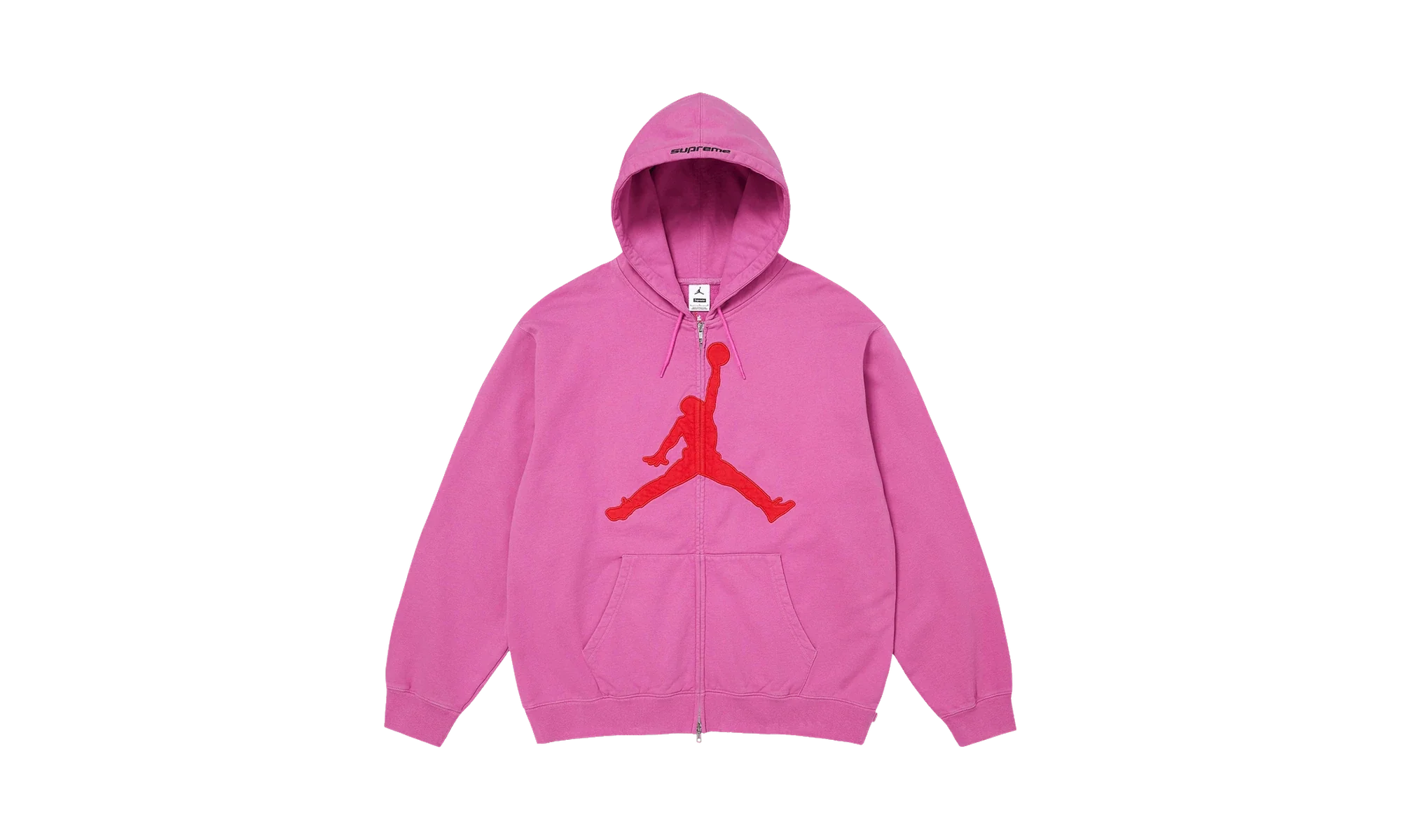 Supreme x Air Jordan Zip Up Hooded Sweatshirt Pink