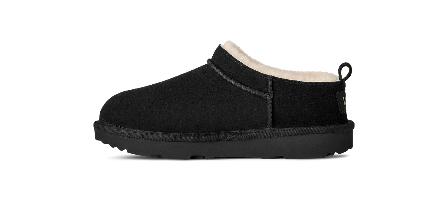 UGG Classic Micro Slipper Black (Kids), Black (1174410K-BLK)