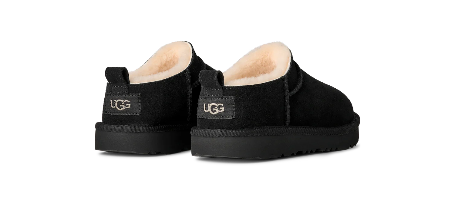 UGG Classic Micro Slipper Black (Kids), Black (1174410K-BLK)