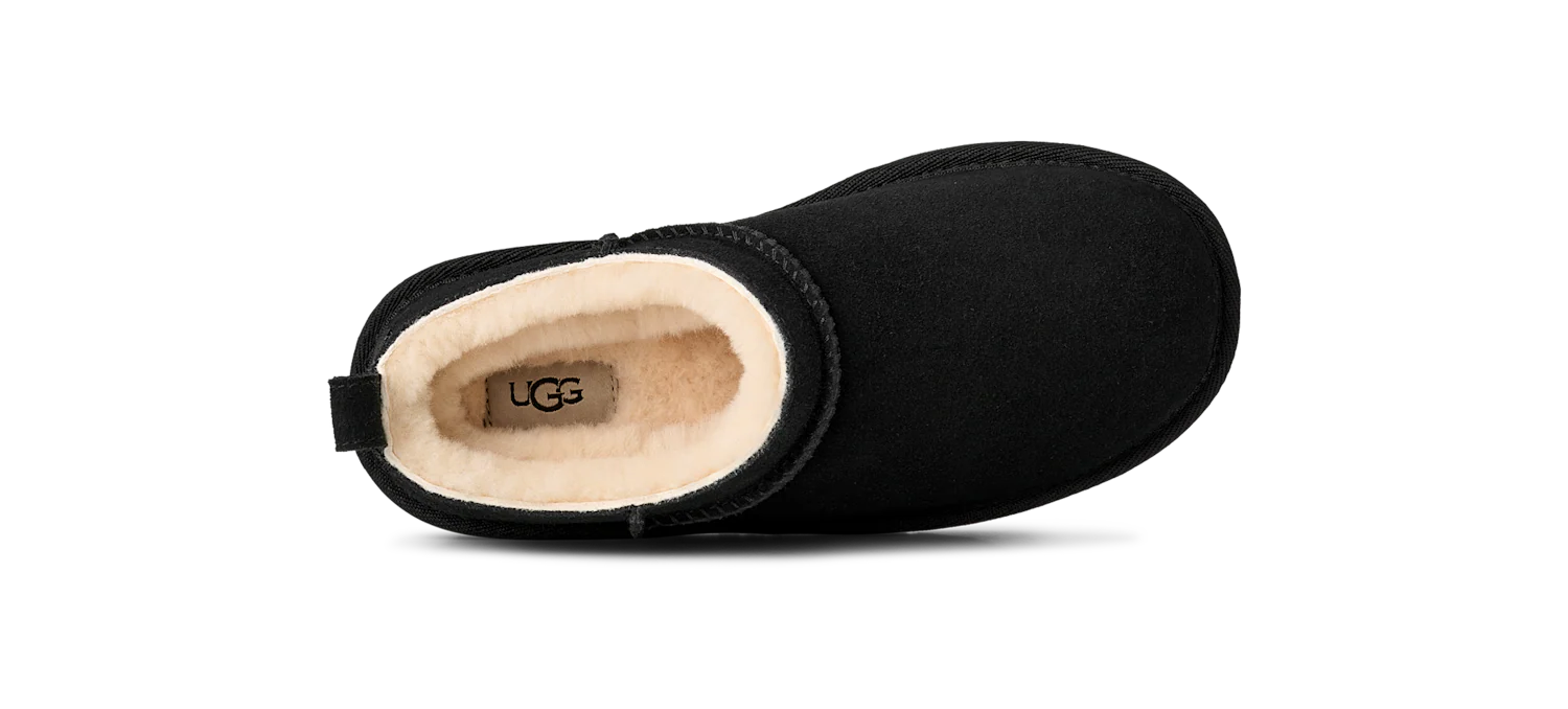 UGG Classic Micro Slipper Black (Kids), Black (1174410K-BLK)