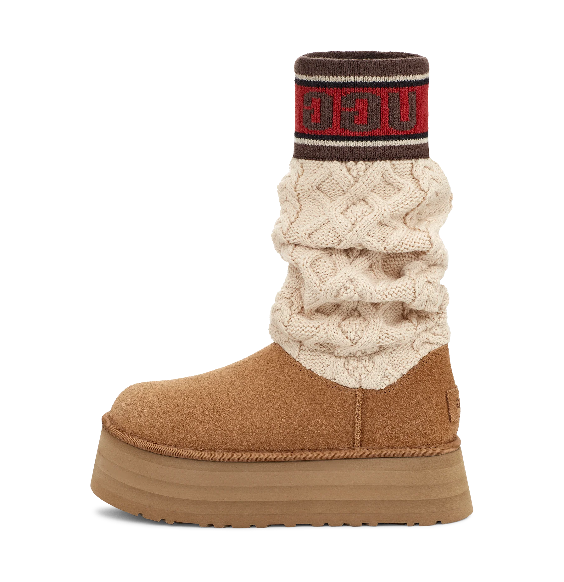 UGG Classic Sweater Letter Boot Chestnut, Chestnut (1144045-CHE)